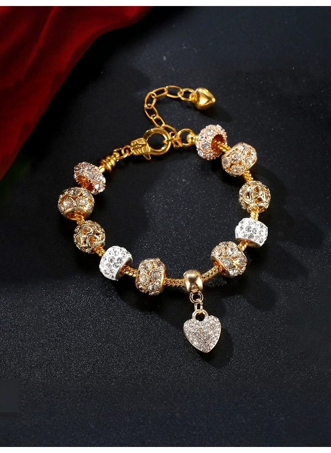 Valentine Gift for Girls Bracelet for Women and Girls Crystal Bracelets | Gold Plated Valentines Special Love Heart Bracelet | Birthday Gift For girls and women Anniversary Gift for Wife - pzsku/Z1A57E964E3314B0B9F5FZ/45/_/1742460120/371ab131-628f-4ca0-ac6a-aec74c501631