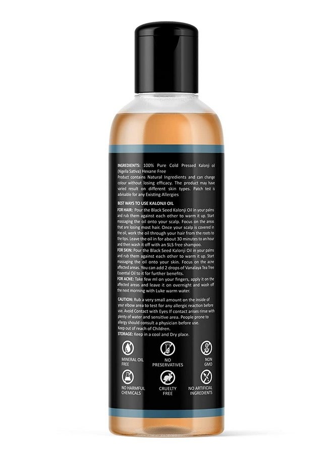 VANALAYA - Pure Cold Pressed Kalonji Oil, Black Seed Oil For Hair Growth & Skin Care No Mineral Oil, No Silicones 200Ml (Pack Of 2) - Image 1