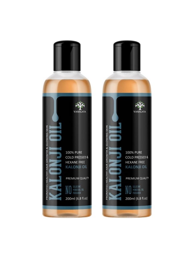 VANALAYA - Pure Cold Pressed Kalonji Oil, Black Seed Oil For Hair Growth & Skin Care No Mineral Oil, No Silicones 200Ml (Pack Of 2) - Image 1