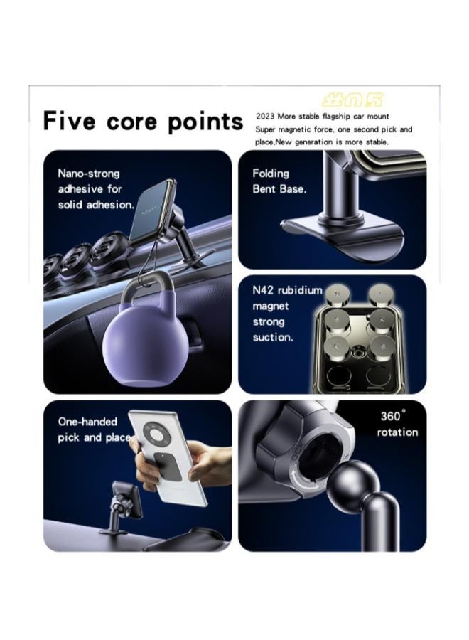 Yesido C204 360 Rotation 6PCS N42 Magnets Folding Bent Base Wave Bendable Magnetic Phone Holder - Image 3