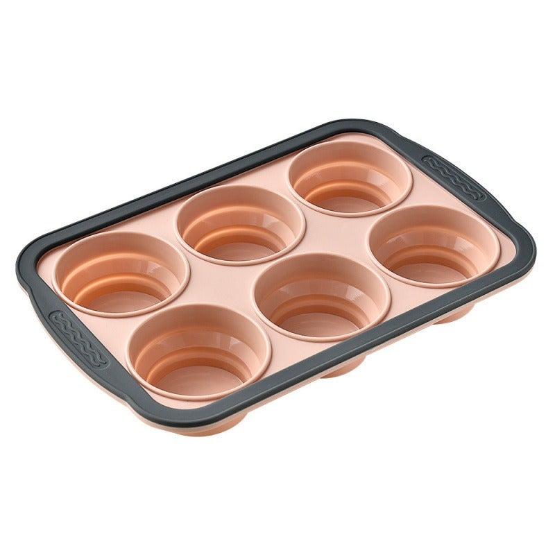 Direct Sale Foldable Silicone Cake Mold, Easy Release, 6-Cavity/12-Cavity Baking Pan, Square & Round Shapes
