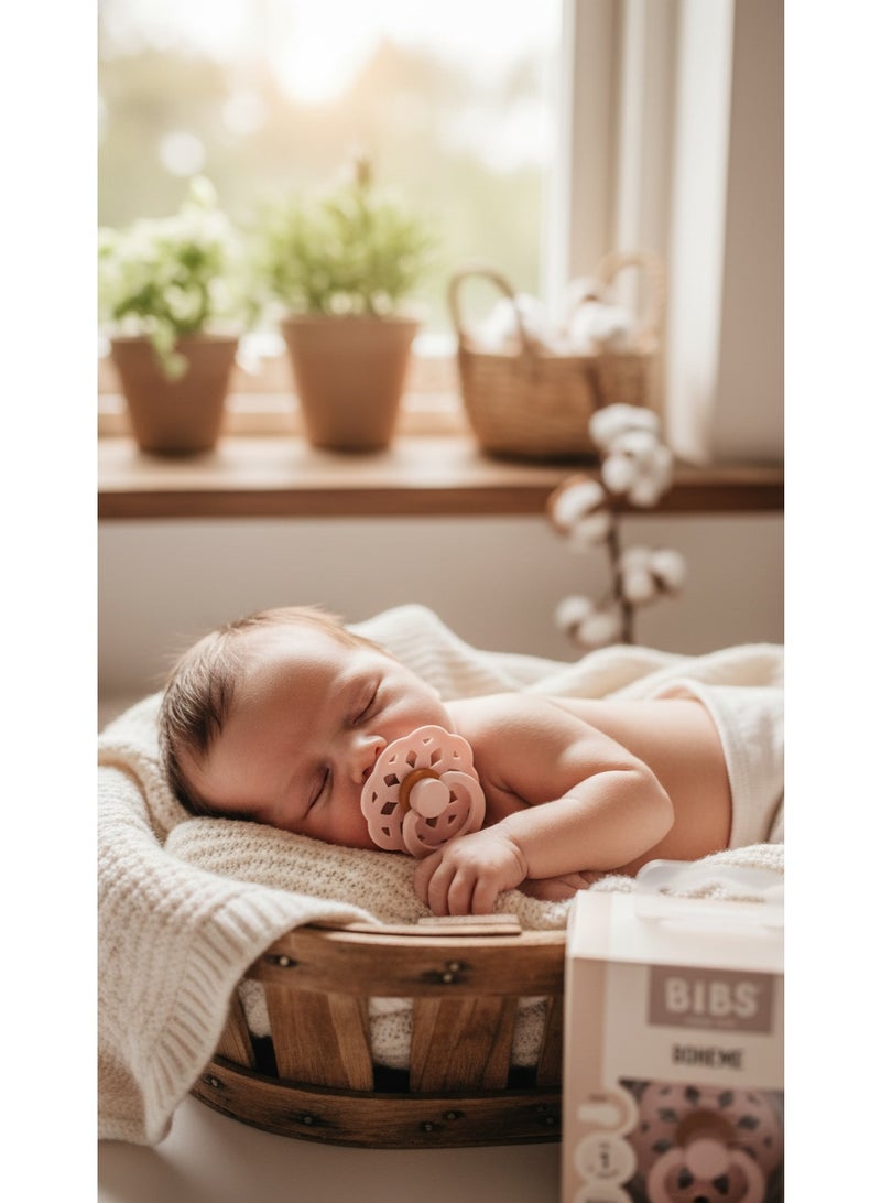 BIBS Pacifier Natural Rubber Round Nipple 0+M - Image 1