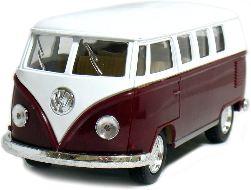 KiNSMART 1962 Volkswagen Classic Bus 1:32 Scale 5" Die Cast Metal Model Toy Van Pullback Acation (4 Set) - Image 2