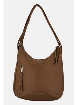 French Connection Women Brand Logo Convertible Shoulder 30 H x 31 L x 7 W cm, Brown  - Image 1