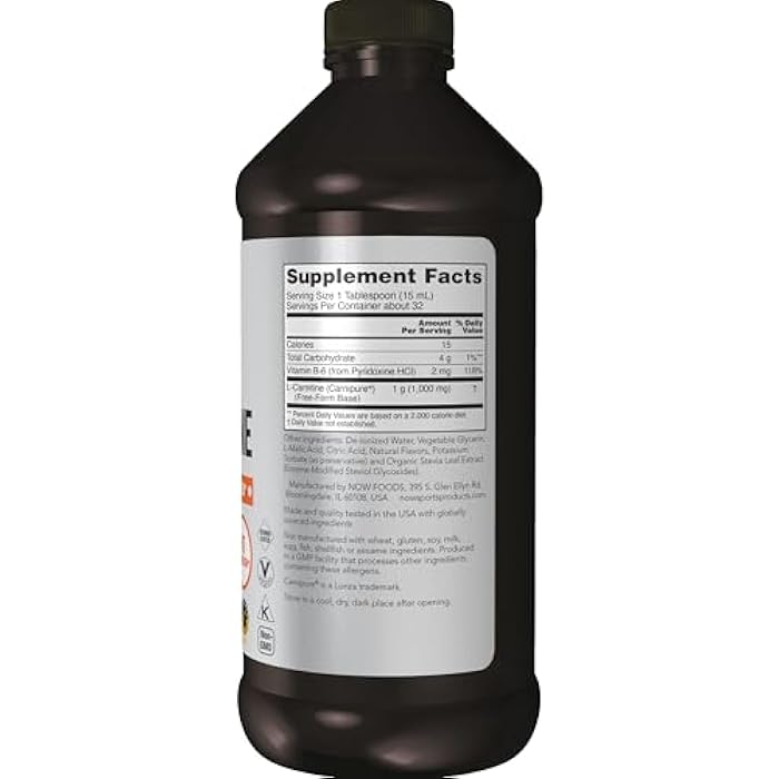 NOW سبورتس للتغذية، سائل L-Carnitine 1,000 ملغ، قابل للامتصاص بشكل عالي، نكهة البونش الاستوائي، 16 أونصة - Image 2