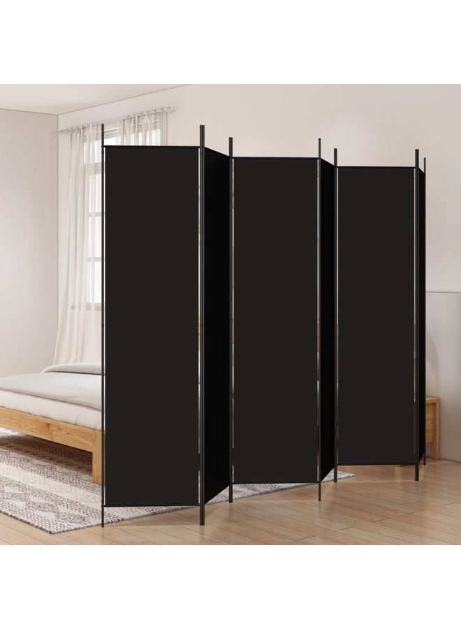 فيداكسل مقسم غرفة 6-ألواح أسود 300×200 سم قماش 350193 - Image 2