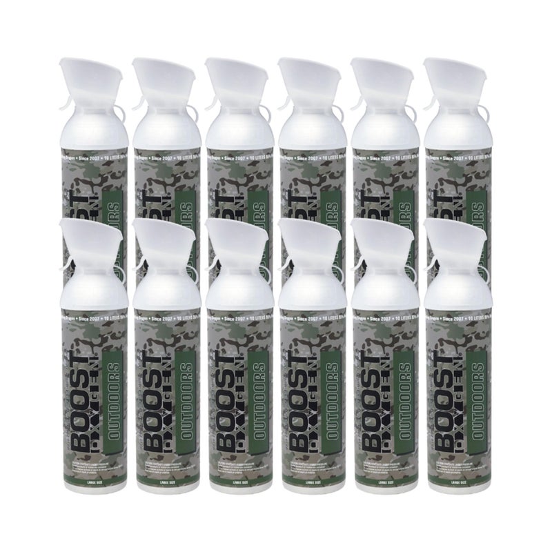 Boost Oxygen Large Outdoors Natural Aroma 10 Liter Canister | Respiratory Support for Aerobic Recovery  Altitude  Performance and Health (12 Pack) - Image 1