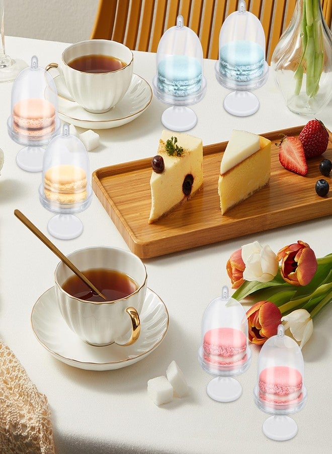 LOPYXBR 48 PCS 3.1 x 2.2 inch Clear Mini Cake Stand with Dome Lids Plastic Mini Cupcake Domes with Lids Clear Mini Plastic Cupcake Stand with Cover 3 Inch Mini Donut Domes for Desserts, Cake, Chocolate - Image 3