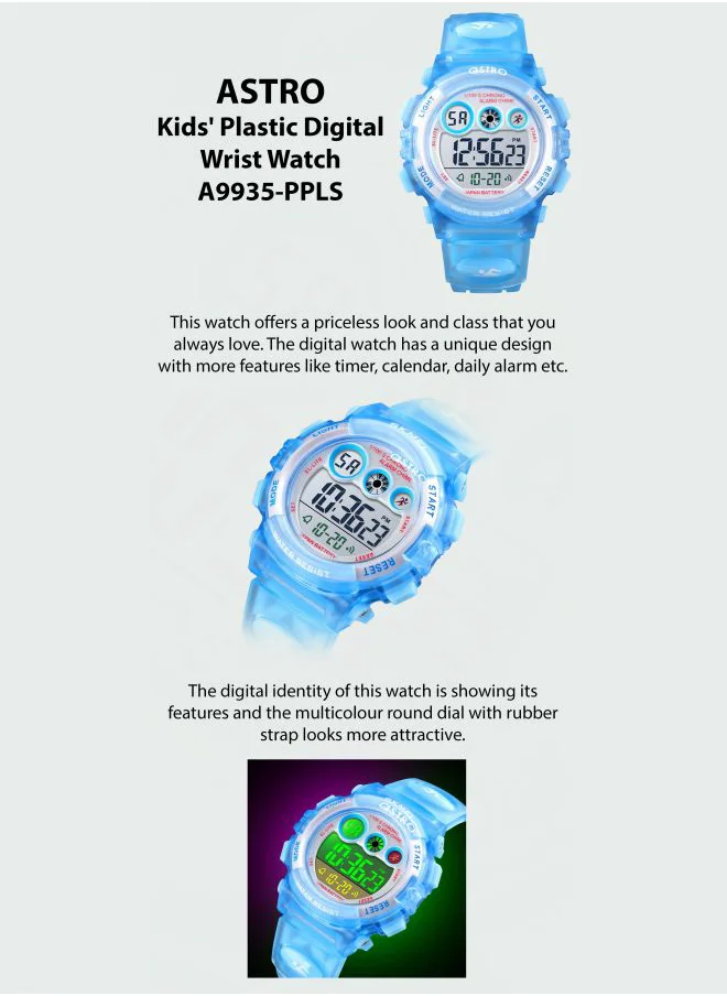 ASTRO Astro Kids Watch, Digital Display and Plastic Strap - A9935-PPLS, Blue