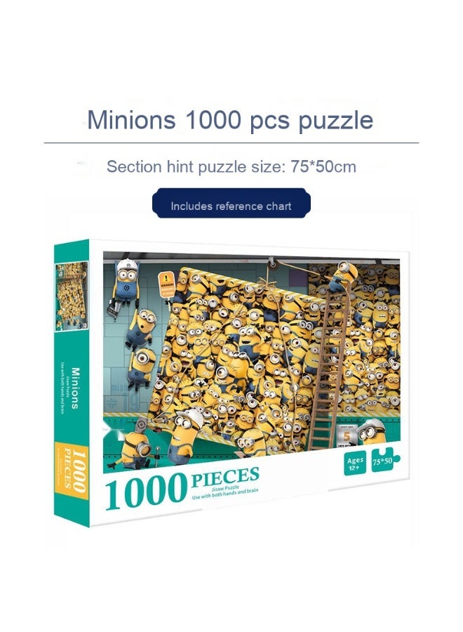 1000-Piece Colorful Anime Printed Puzzle for Kids and Adults - Desktop Brain Teaser - Image 1