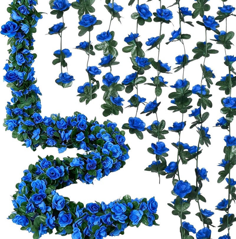 WEISPARK Fake Flowers - 10pcs 8.2 FT Artificial Rose Vine Flower Plants Hanging Rose Ivy for Home Hotel Office Wedding Party Garden Craft Art Décor - Image 1