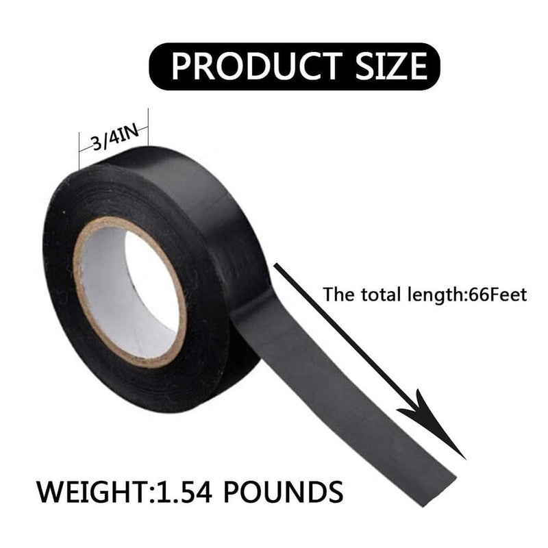Wapodeai 10 Rolls Black Electrical Tape Waterproof, 1.7mm x 20m Industrial Grade UL/CSA Listed High Temp Electrical Tape Electric Super Vinyl - Image 2