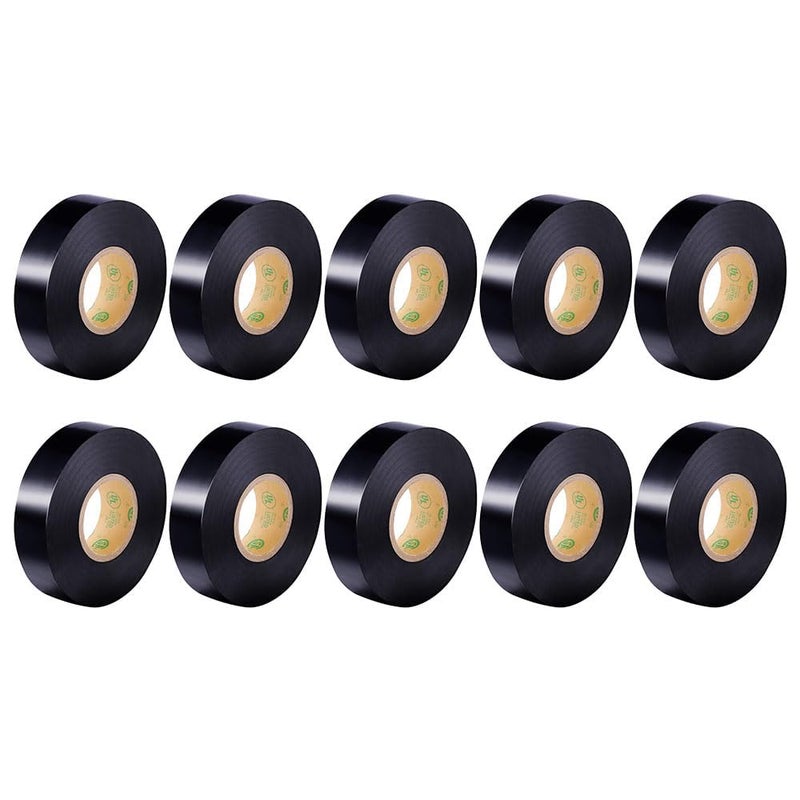 Wapodeai 10 Rolls Black Electrical Tape Waterproof, 1.7mm x 20m Industrial Grade UL/CSA Listed High Temp Electrical Tape Electric Super Vinyl - Image 1