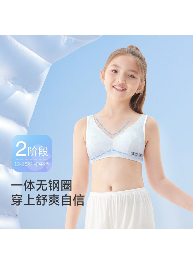 Long time companion 12-15 Years Girls' Full Mesh Deep V Back Second-stage Sports Bra - Image 2