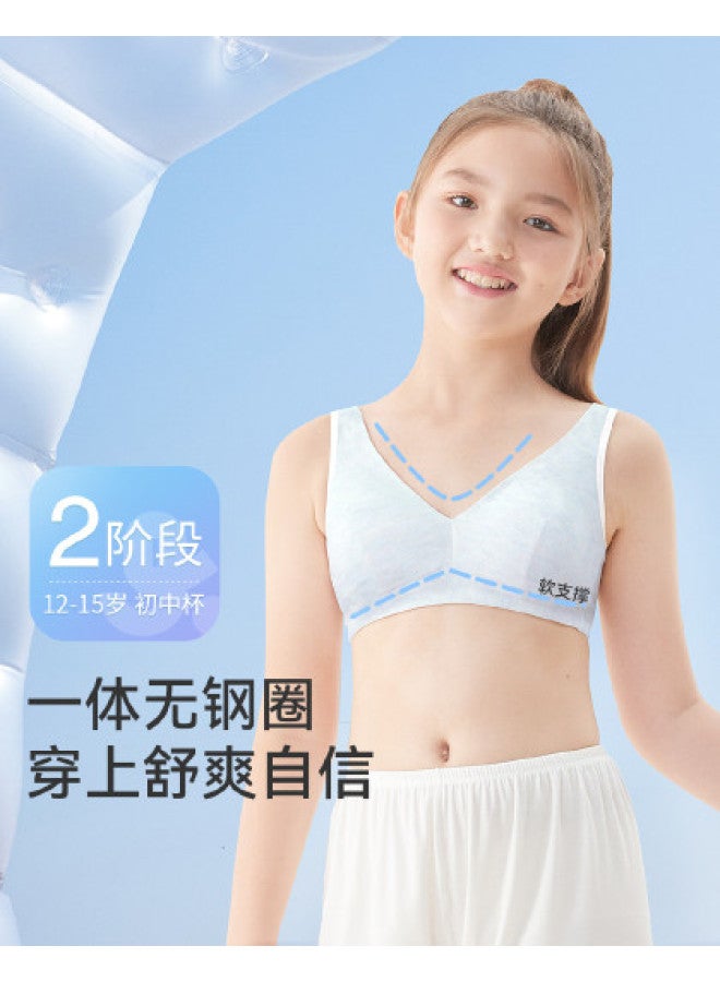 Long time companion 12-15 Years Girls' Full Mesh Deep V Back Second-stage Sports Bra - Image 1