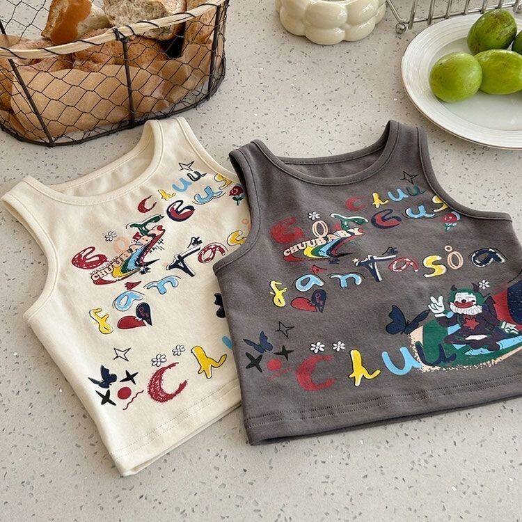 Kids Letter Graffiti Sleeveless Tank Top - Image 1