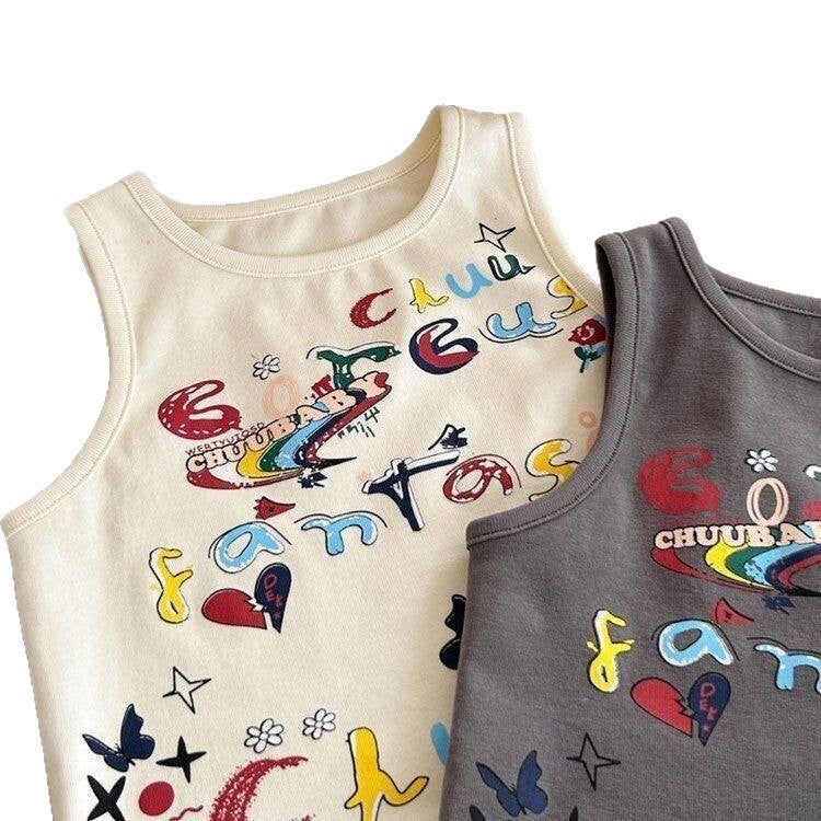 Kids Letter Graffiti Sleeveless Tank Top - Image 5