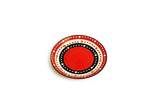 Caffeine Ceramic Handmade Red & Black Dot Combo Dinner Set (Set of 2) - Image 2