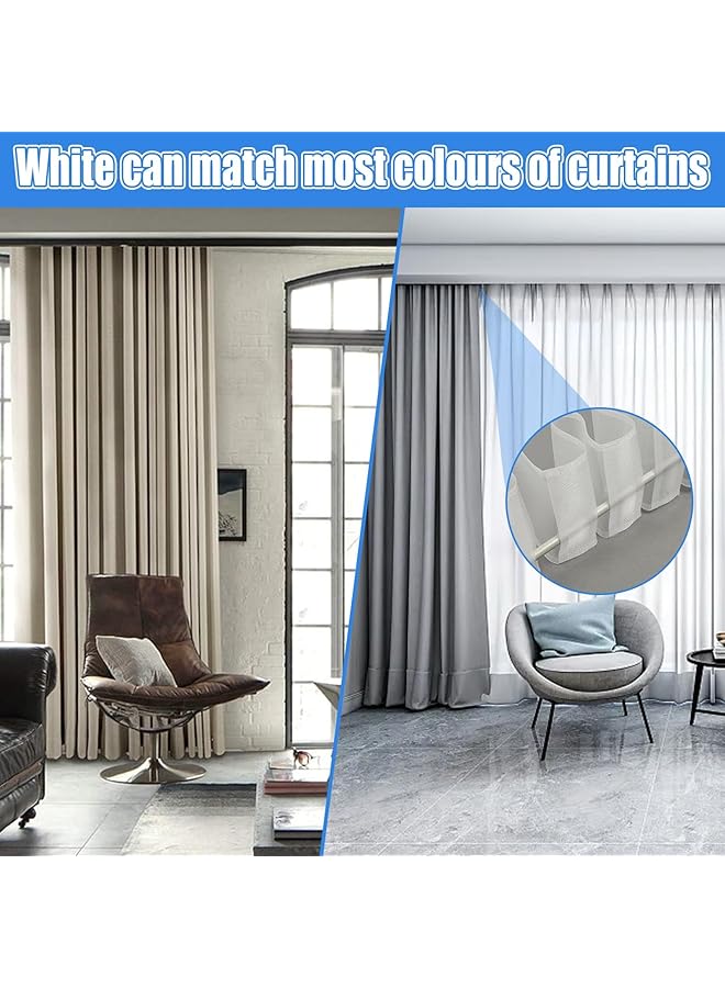 erorex Translucent Pleat Curtain Header Tape 10Cm X 10Cm Multi Functional Pleating Tape Detachable Curtain Header Tape For Wave Curtains Window Detachable For Hooks Used To Make Home Decor Items - Image 3