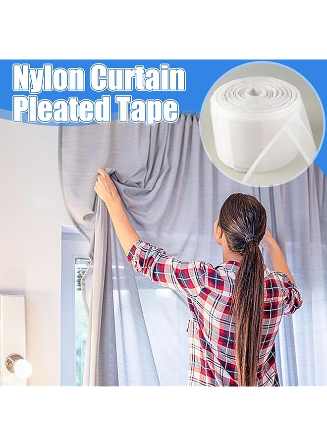 erorex Translucent Pleat Curtain Header Tape 10Cm X 10Cm Multi Functional Pleating Tape Detachable Curtain Header Tape For Wave Curtains Window Detachable For Hooks Used To Make Home Decor Items - Image 2