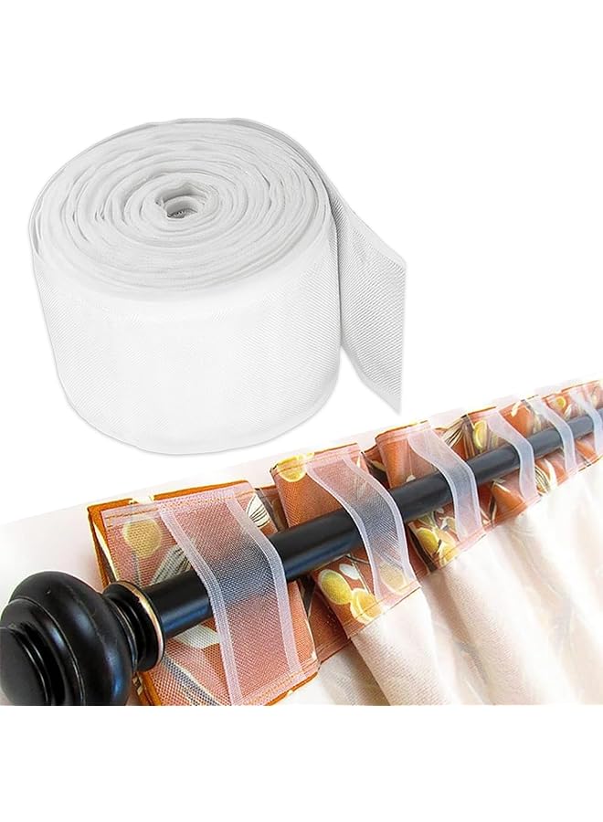 erorex Translucent Pleat Curtain Header Tape 10Cm X 10Cm Multi Functional Pleating Tape Detachable Curtain Header Tape For Wave Curtains Window Detachable For Hooks Used To Make Home Decor Items - Image 4