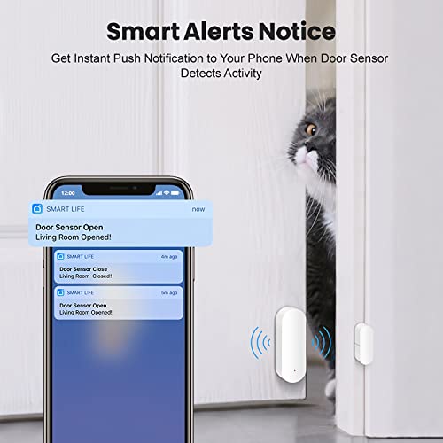 SENCKIT WiFi Door Sensor: Smart Door Open/Closed Detectors, Wireless Window Sensor with App Notification Alert, Contact Sensor for Home Security, Compatible with Alexa Google Assistant (1pack) - Image 2