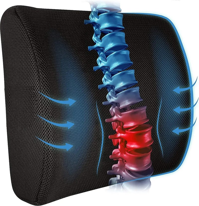 Akselife Visco Orthopedic Waist Back Cushion Chair Office Waist Cushion Lumbar Support Pillow  - Image 1