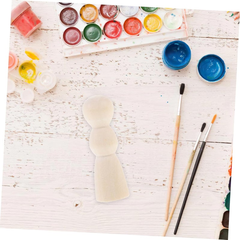 10Pcs Unfinished Wooden Peg Dolls for DIY Crafts Blank Figures for Painting Creative Small Puppets for Home Decor Educational Activities - Image 4