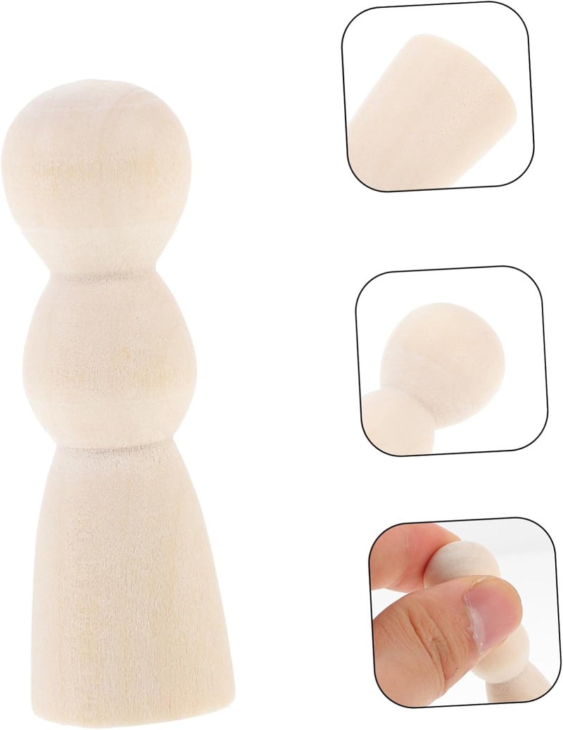 10Pcs Unfinished Wooden Peg Dolls for DIY Crafts Blank Figures for Painting Creative Small Puppets for Home Decor Educational Activities - Image 2