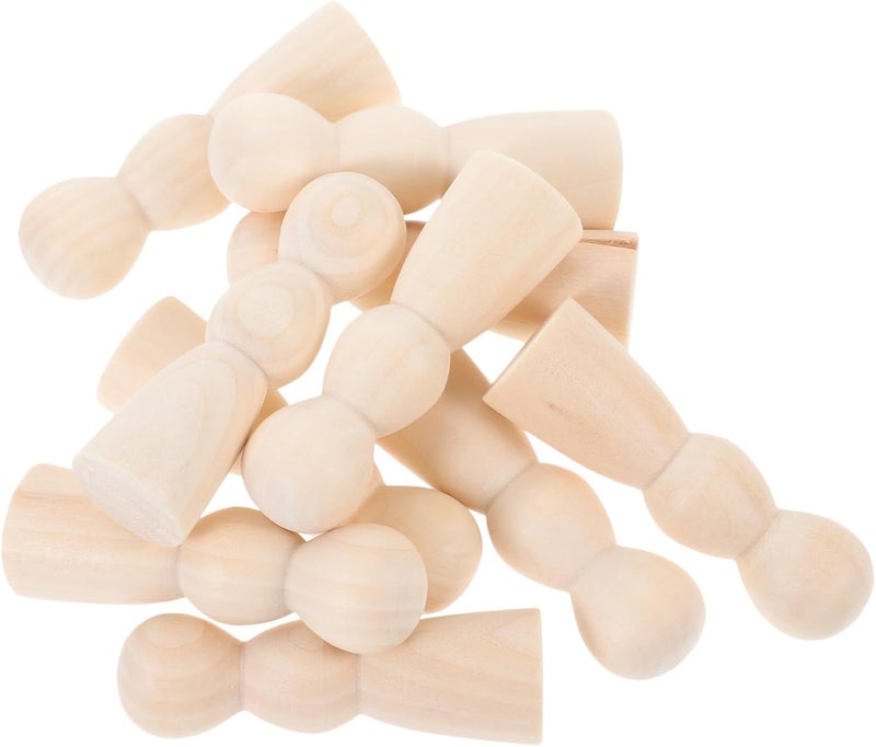 10Pcs Unfinished Wooden Peg Dolls for DIY Crafts Blank Figures for Painting Creative Small Puppets for Home Decor Educational Activities - Image 1