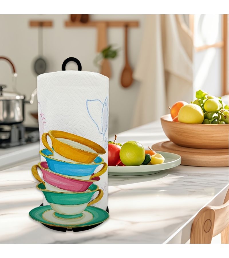 Acrylic Kitchen Paper Holder Retro Tea Cup Tissue Stand For Living Room - Image 3