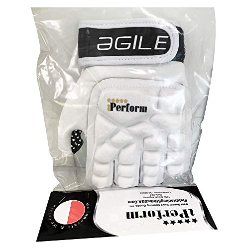 IPERFORM Men's Field Hockey Gloves Agile White Style Half Finger Left Handed (Medium, Agile - Half Finger) - Image 5