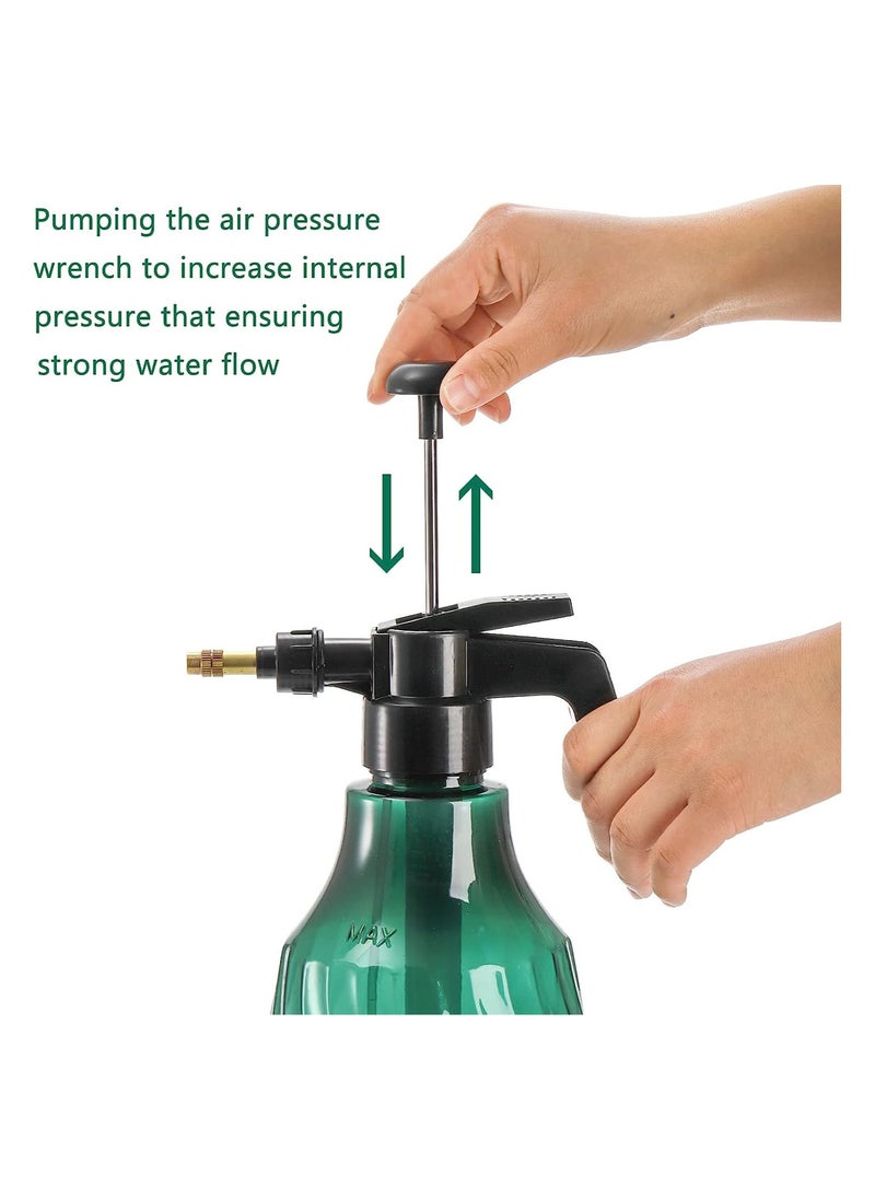 KASTWAVE - 0.5 Gallon Hand Held Garden Sprayer, Manual Pump Pressure Water Sprayers with Adjustable Nozzle, Plastic Clear Watering Can for Lawn, Garden, Indoor and Outdoor Gardening, 2 Pack - Image 1