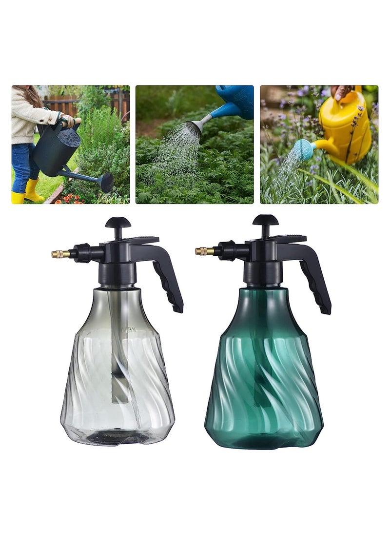 KASTWAVE - 0.5 Gallon Hand Held Garden Sprayer, Manual Pump Pressure Water Sprayers with Adjustable Nozzle, Plastic Clear Watering Can for Lawn, Garden, Indoor and Outdoor Gardening, 2 Pack - Image 1