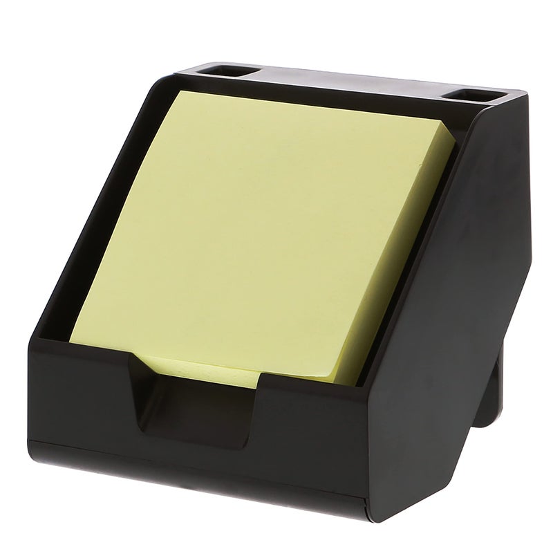 Bostitch Office Konnect Sticky Note Holder  Business Card Stand Includes Pen Holders Black