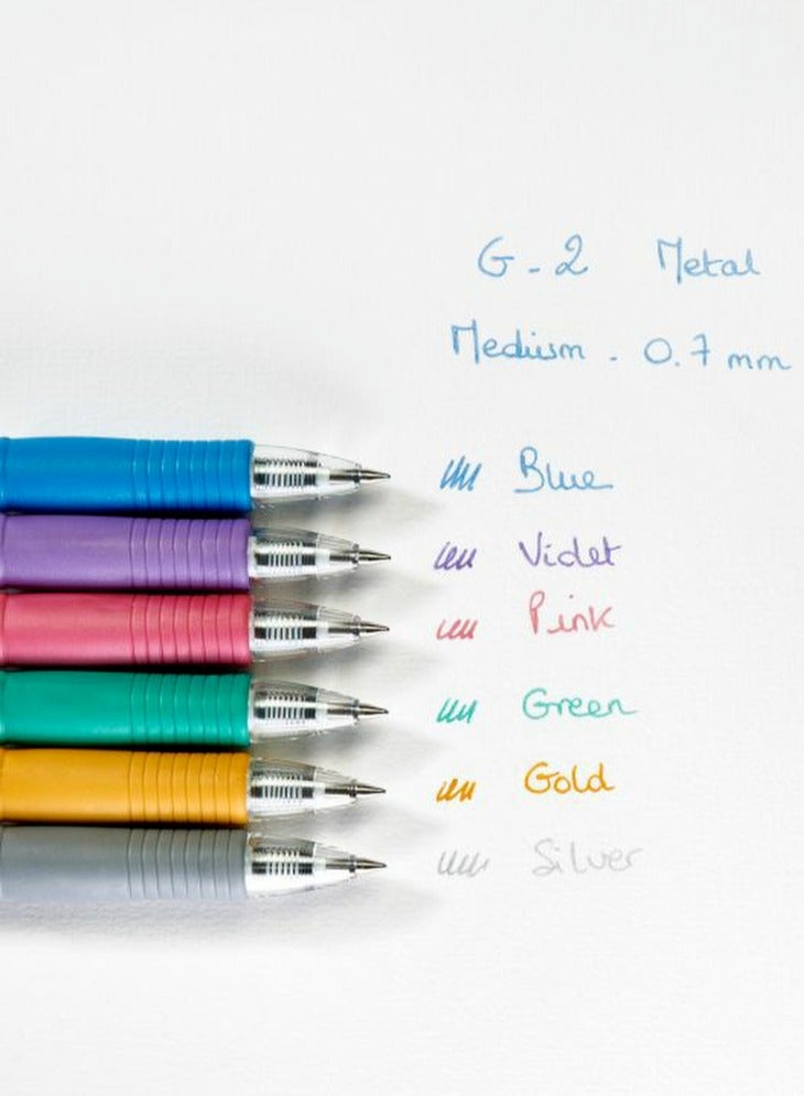 PILOT قلم حبر جل 6 قطع بقطر 0.7 مم بألوان معدنية - Image 3