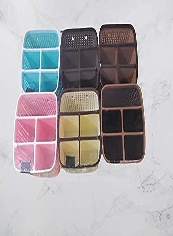 HARIHUB Multicolor with Brown Multipurpose Plastic Kitchen Utensil Holder, 5 Section Utensil Stand Organiser - Image 5