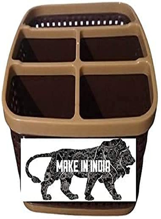 HARIHUB Multicolor with Brown Multipurpose Plastic Kitchen Utensil Holder, 5 Section Utensil Stand Organiser - Image 3