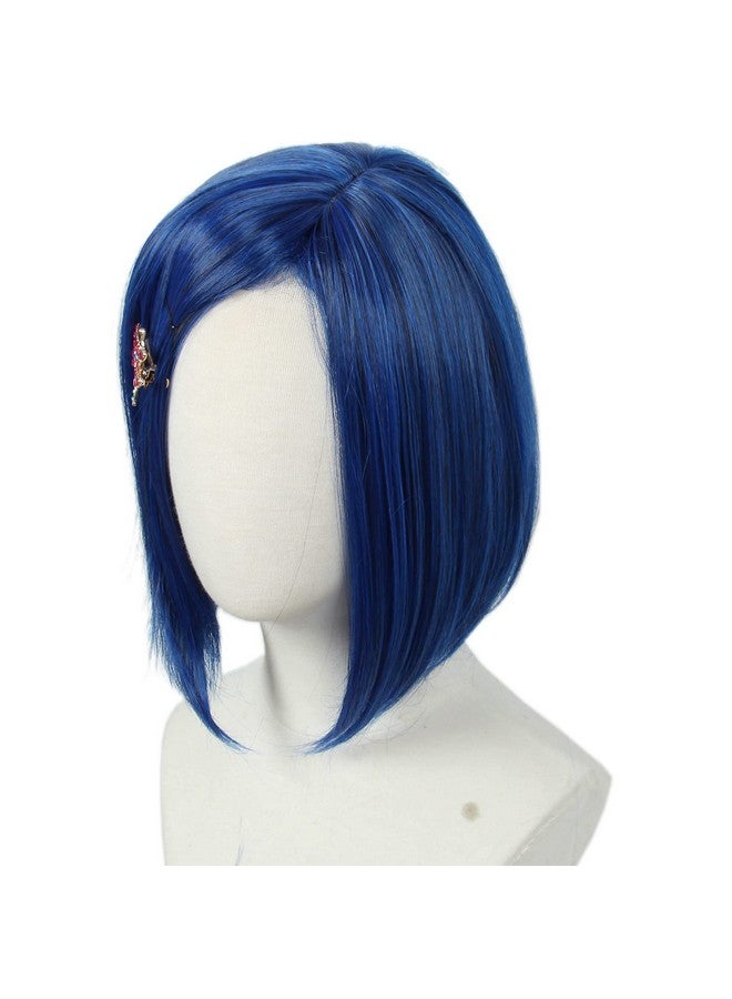 Linfairy باروكة قصيرة زرقاء للأطفال من لينفيري لزي الهالوين وملابس الكوسبلاي - Image 5