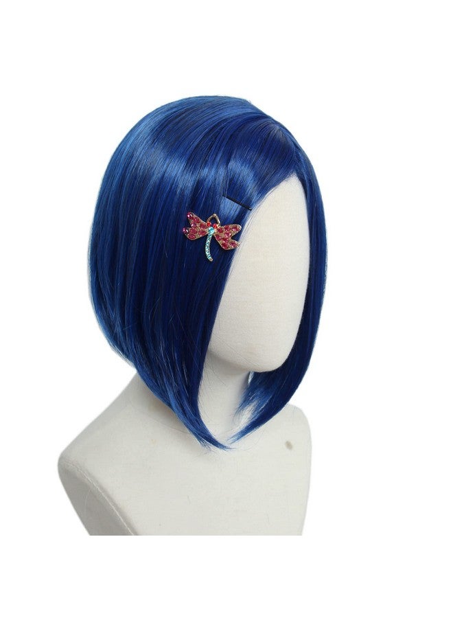 Linfairy باروكة قصيرة زرقاء للأطفال من لينفيري لزي الهالوين وملابس الكوسبلاي - Image 4