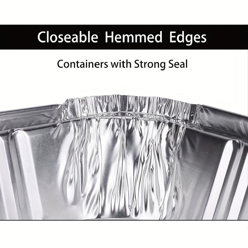 40pc Heavy Duty Aluminum Oblong Foil Pans With Clear Lids 2.5lb per Tray - Image 3