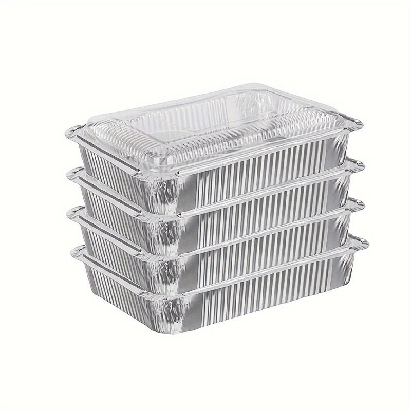 40pc Heavy Duty Aluminum Oblong Foil Pans With Clear Lids 2.5lb per Tray - Image 1
