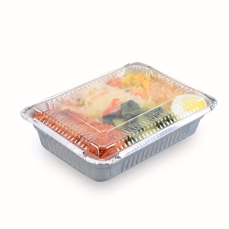 40pc Heavy Duty Aluminum Oblong Foil Pans With Clear Lids 2.5lb per Tray - Image 4