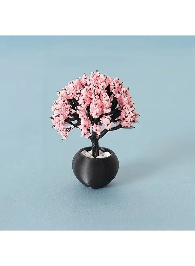 Miniature Dollhouse Garden Potted Plants Green Faux Flowers In Black Pots - Image 5