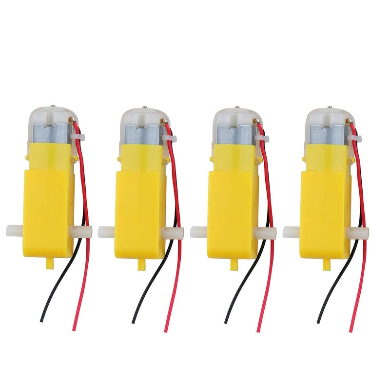 Stemedu 4PCS DC TT Motor Gearbox Motor - 3-6V Dual Shaft Geared Electric Motors for Ar-duino Smart Car Chassis - 200RPM Ratio 1:48 DIY Robot Toys (4) - Image 1