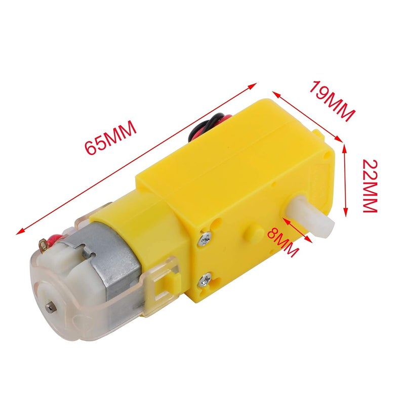 Stemedu 4PCS DC TT Motor Gearbox Motor - 3-6V Dual Shaft Geared Electric Motors for Ar-duino Smart Car Chassis - 200RPM Ratio 1:48 DIY Robot Toys (4) - Image 3