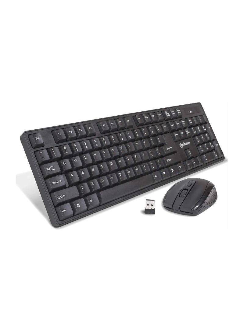 Manhattan Wireless Keyboard and Optical Mouse Set - 178990 - Black - Image 1