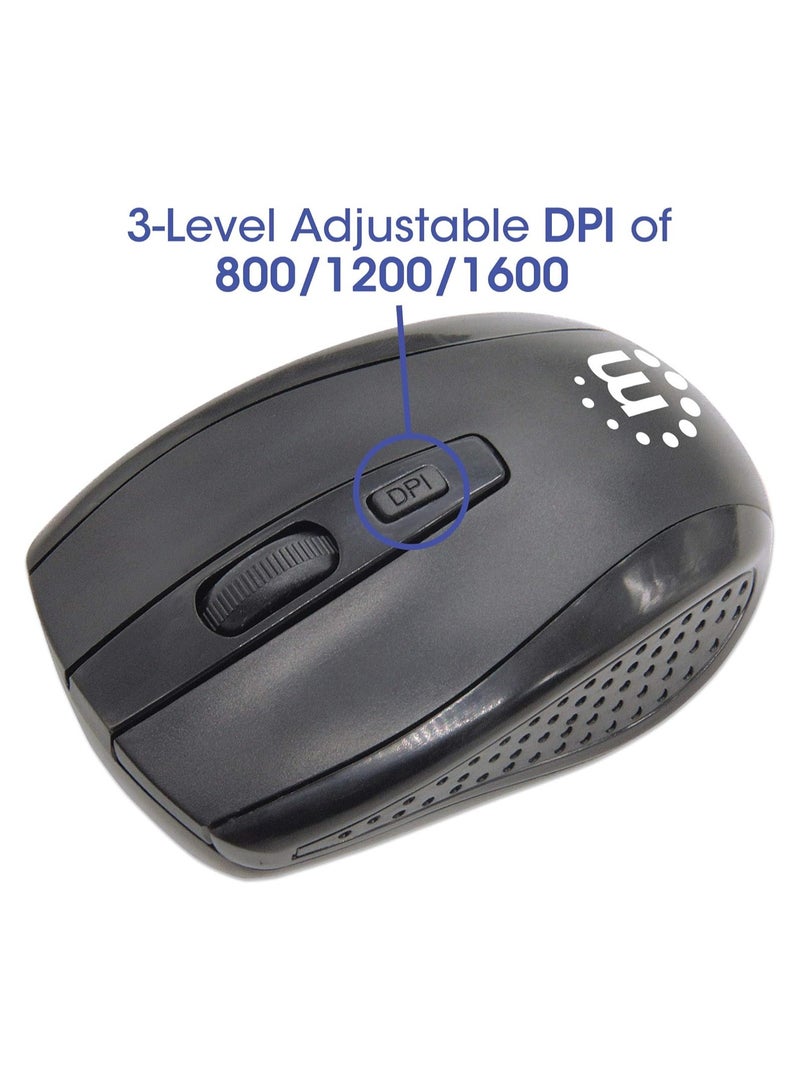 Manhattan Wireless Keyboard and Optical Mouse Set - 178990 - Black - Image 3