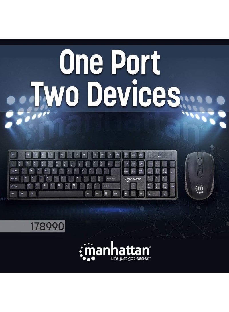 Manhattan Wireless Keyboard and Optical Mouse Set - 178990 - Black - Image 2