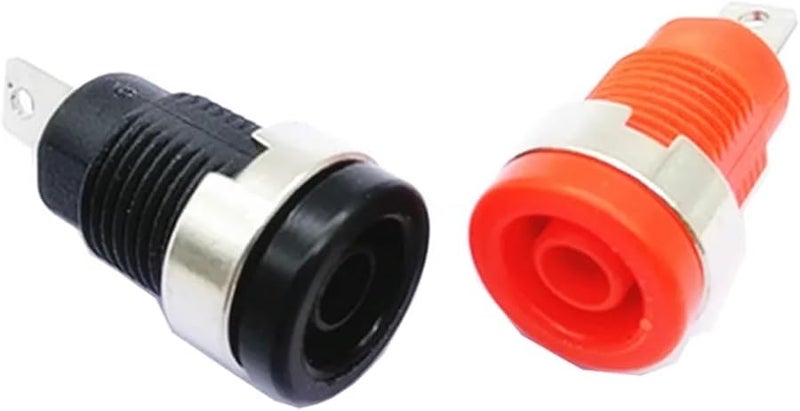 Insulated 4mm Banana Female Socket Binding Post Terminal Plug 12mm Panel Mount Test Probe Wire Connector 2Pc Red 2Pc Black - Image 5